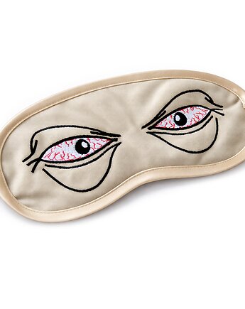 OPASKA Beżowa bawełniana haftowana Oczyska PREZENT, Wyszywane