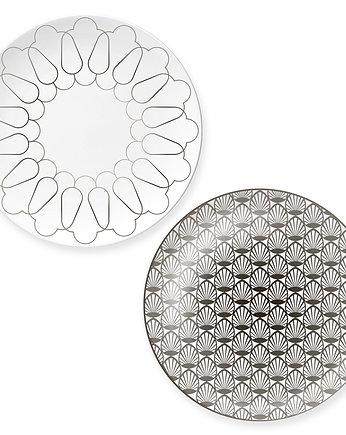 Talerze 21cm  2szt.  set 01  platyna, VOLA art of deco