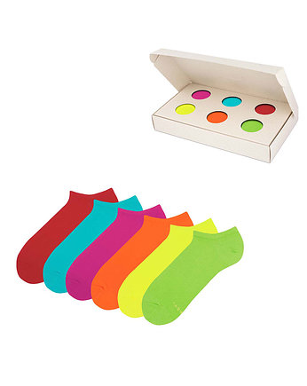 Zestaw kolorowych skarpetek stopek w pudełku - Colour Box, ZOOKSY