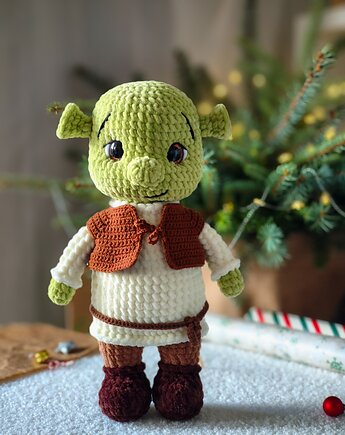 Maskotka Shrek, Prezent na Mikołaja, Przytulanka dla dziecka, EcoToysByNastya
