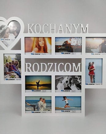 Multirama ramka na zdjęcia z napisem Kochanym Rodzicom mdf 10 zdjęć serce, Wajdrew