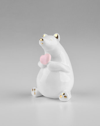 Figurka niedźwiadka z serduszkiem, pangziceramics