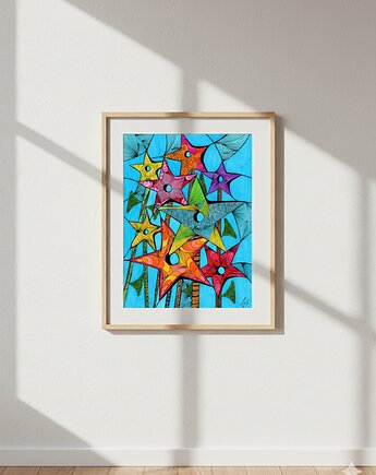 37. GWIATY VEL KWIAZDY - rysunek, plakat., kama4you