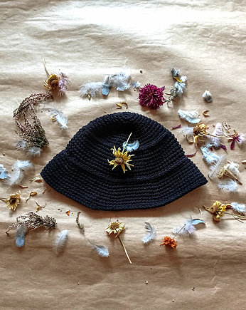 Czarny BUCKET HAT, Slow Design Studio