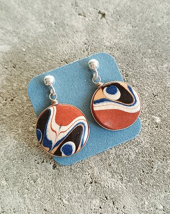 Kolczyki ceramiczne bułgarskie, biżuteria z talerzy