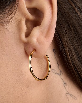 Złote kolczyki kołą "Bamboo" - srebro 925 pozłacane, Coccola JEWELLERY