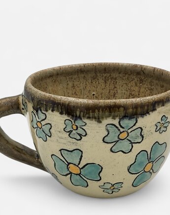 Ceramiczny kubek z kwiatkami, ArtByLeika