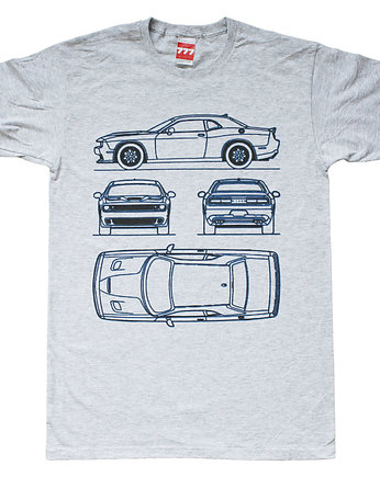 koszulka DODGE CHALLENGER NEW GRAY tshirt, 777 Tshirts