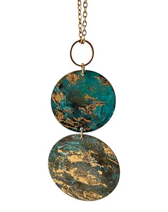 Naszyjnik turkusowy podwójne koła c1401, Artseko