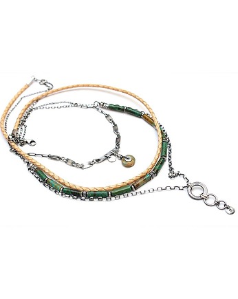 Turkusowe wałeczki /kaskada/- naszyjnik, Katia i krokodyl