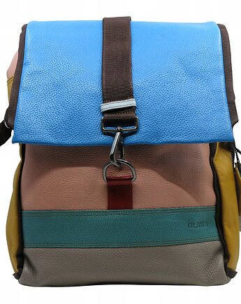Plecak skórzany pojemny stylowy miejski mieści A4 kolorowy wygodny OLIVKA, Olivka Warsaw