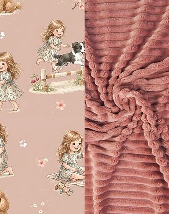 WYJĄTKOWY koc _ narzuta _ dog&girl _ 155x200 cm, MOJAMAJA