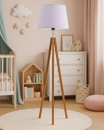 Drewniana lampa podłogowa na 3 nogach z abażurem ARUBA KIDS mix kolorów, LYSNE