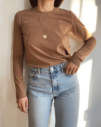 LONGSLEEVE MALMO CREW NECK suede, Patchouli