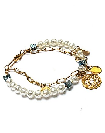 Pearls /white/ perły majorka - bransoletka, KiKa pracownia