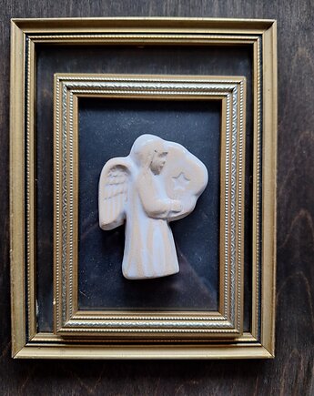 Figurka anioła zawieszka ceramiczna, Wooden Love