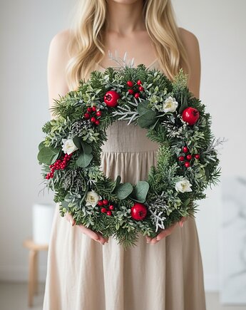 Zimowy wianek na drzwi, Lola White