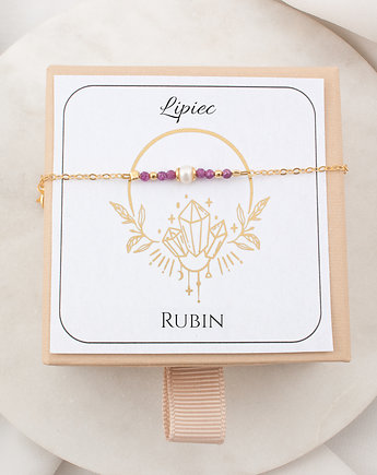 Lipiec - Bransoletka urodzeniowa z Rubinem, Flurry 