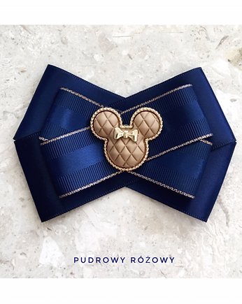 Granatowa Brosza MICKEY   Hit! 1szt, Pudrowy Różowy