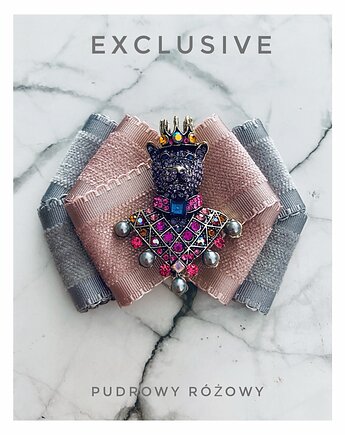 Limited Edition 1 sztuka Brosza z Niedźwiedziem, Pudrowy Różowy