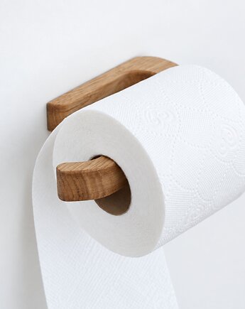 Dębowy uchwyt na papier toaletowy samoprzylepny, POZYTYWNIE W DREWNIE