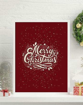 PLAKAT zimowy Plakat świąteczny Merry Christmas, black dot studio