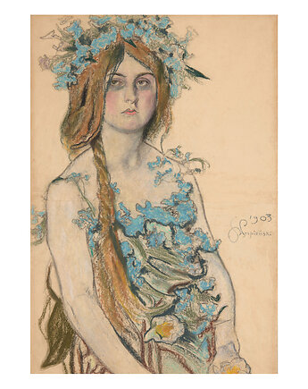 Kartka Premium - Stanisław Wyspiański  "Portret Władysławy Ordon", Galeria LueLue