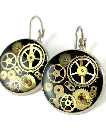 Kolczyki srebrne MAŁE USZKO (Black), DROBINY CZASU