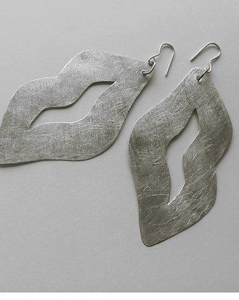 Kolczyki srebrne USTA, Katarzyna Kaminska ART