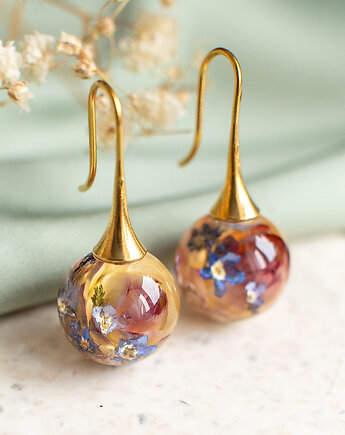 Kolczyki z kompozycją kwiatową, nature gift