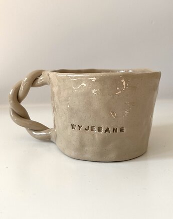 Kubek z brzydkim napisem WYJEBANE 300 ml, rel ceramic