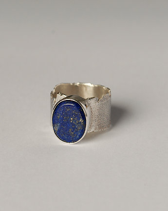 Surowy pierścień z lapis lazuli, LIKIKO Jewellery