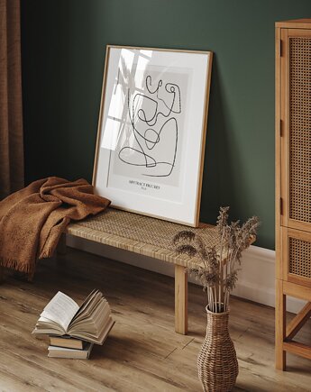 Plakat jedna linia "Siedząca postać" 30x40 (300mm x 400mm), scandiposter