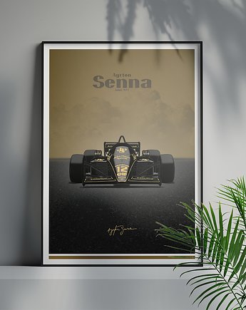 Plakat Motoryzacja -  Lotus 97T - Ayrton Senna, OSOBY - Prezent dla świadka