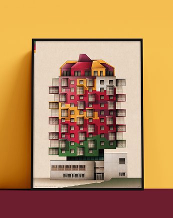 Plakat Ting 1, szwedzki blok mieszkalny, Konrad Kunc