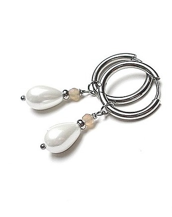 Kolczyki pozłacane Pearls /white/ perły vol. 13, KiKa pracownia