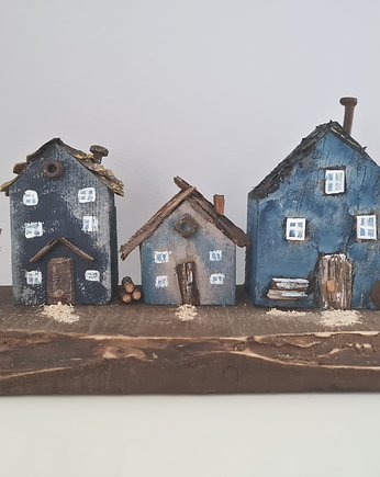 Drewniane małe domki, drewniana dekoracja, W moim domku