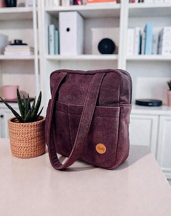 Torebka box kwadratowy Śliwka, Natty design