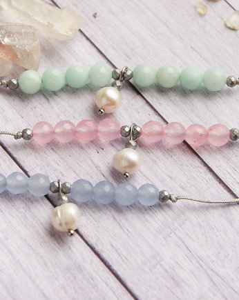 Dla młodej MAMY - jadeit i perła, kaktusia