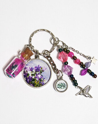 Breloczek - Kwiaty, koliber, fiolka, yenoo