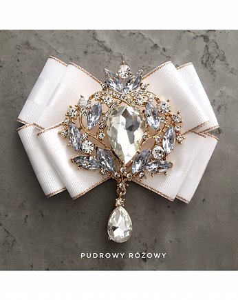 Brosza Exclusive z ogromnym kryształem NEW, Pudrowy Różowy