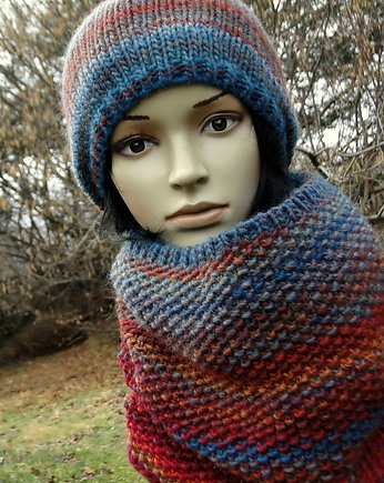 rdzawy / komplet, agat handmade