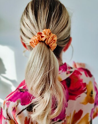 Gumka jedwabna, scrunchie, frotka sweet apricot MIDI, Capillum