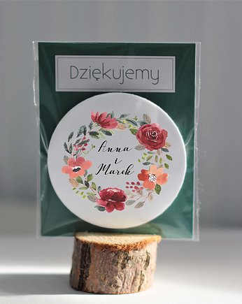 Magnes ślubny podziękowania wianek- 100szt, polkastudio