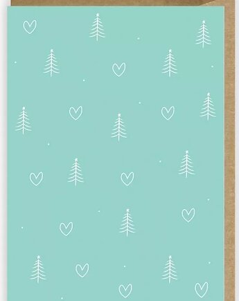 Kartka na Boże Narodzenie Minimalistyczna - miętowa, Cardie