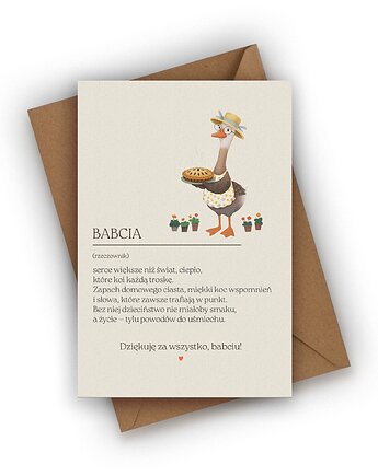 Kartka na Dzień Babci- BABCIA, Czarna Owca Karteczki