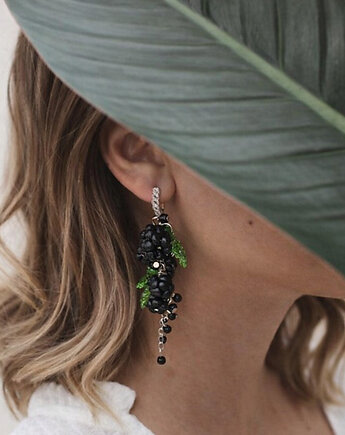 Kolczyki z jagodami jeżyna. Handmade Polska. Polimerowa glina, MariaPolymer