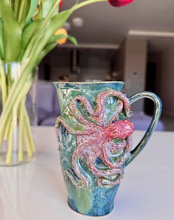 Mlecznik/ sosjerka ceramiczna z motywem osmiornicy., NG Autorska bizuteria ceramiczna
