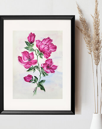 Oryginał- Akwarela i kredka- Kwiat, Seylla pracownia