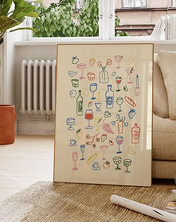Plakat Wino i Przyjaciele, Harvest Maison